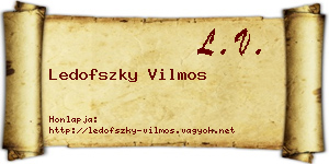 Ledofszky Vilmos névjegykártya